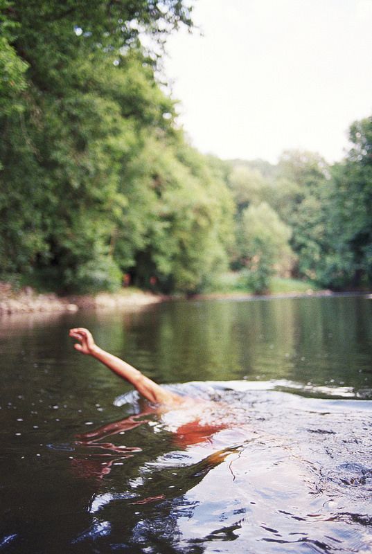 Swimming in the lake