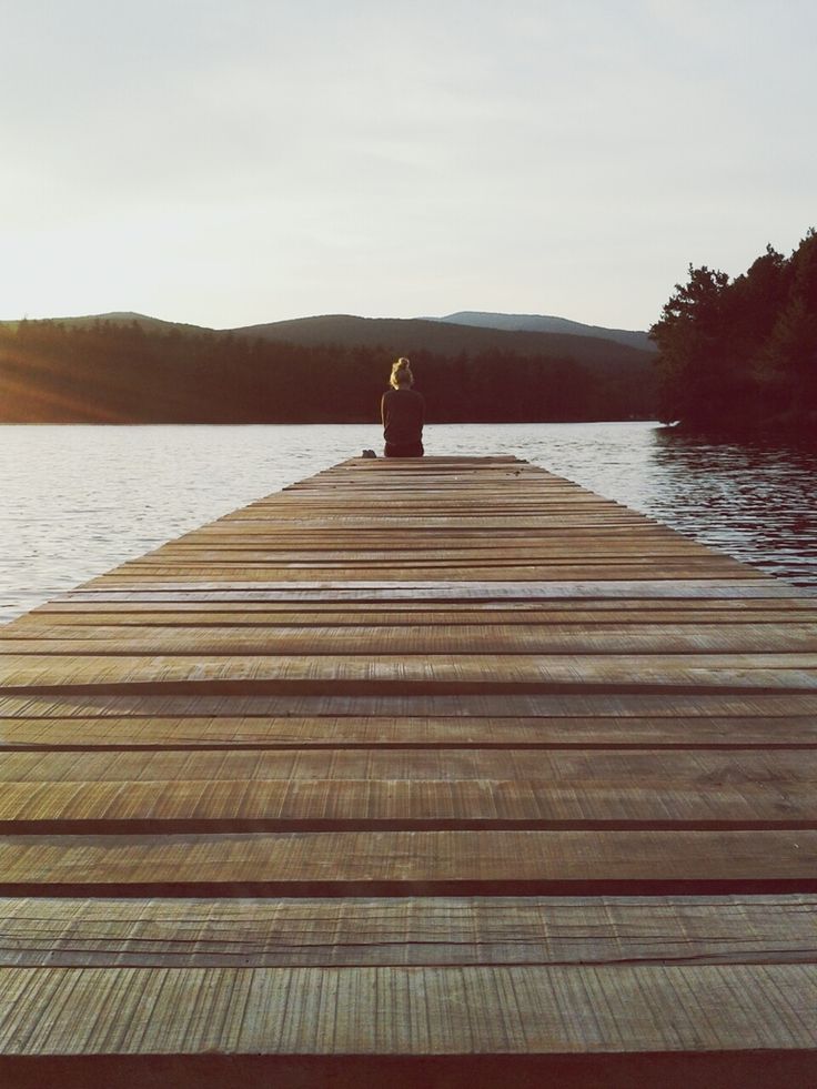Sitting on a pier